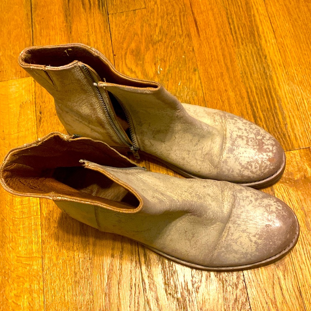 Frye Boots Leather Veronica Inside Zip White Size 9